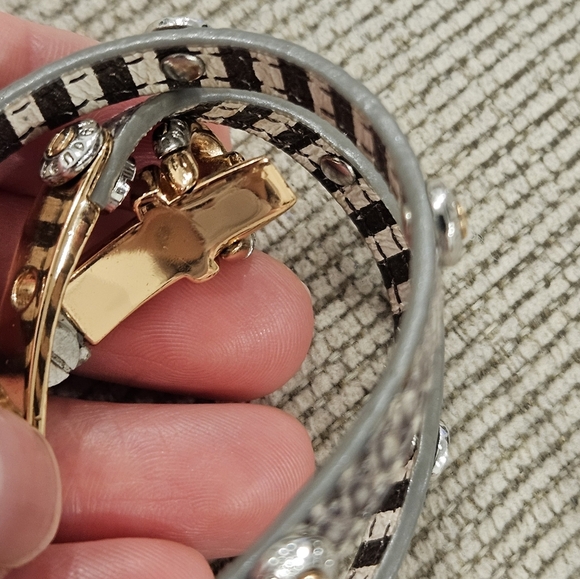 Henri Bendel Rose Gold Snakeskin Wrap Bracelet - Picture 11 of 12